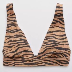Aerie Animal Print Tie Triangle Bikini Top xl